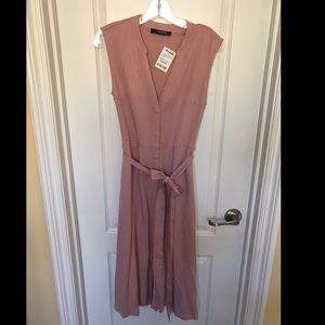Mauve Button-Down Maxi Dress NWT